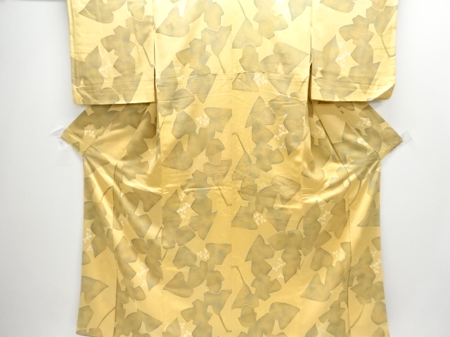 葉模様小紋着物